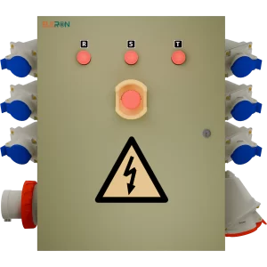 TABLERO FAENA EVENTOS 63A 44KVA PROTECCIONES CHINT GENEAL DE 4X63A 44KVA CON 6 SALIDAS DE 2X16A Y 1 SALIDA DE 4X32A, COMPACTO 500X400X200