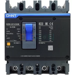 INTERRUPTOR CAJA MOLDEADA 4X63A 36KA 415VAC NXM-63F CHINT 07212430063CH